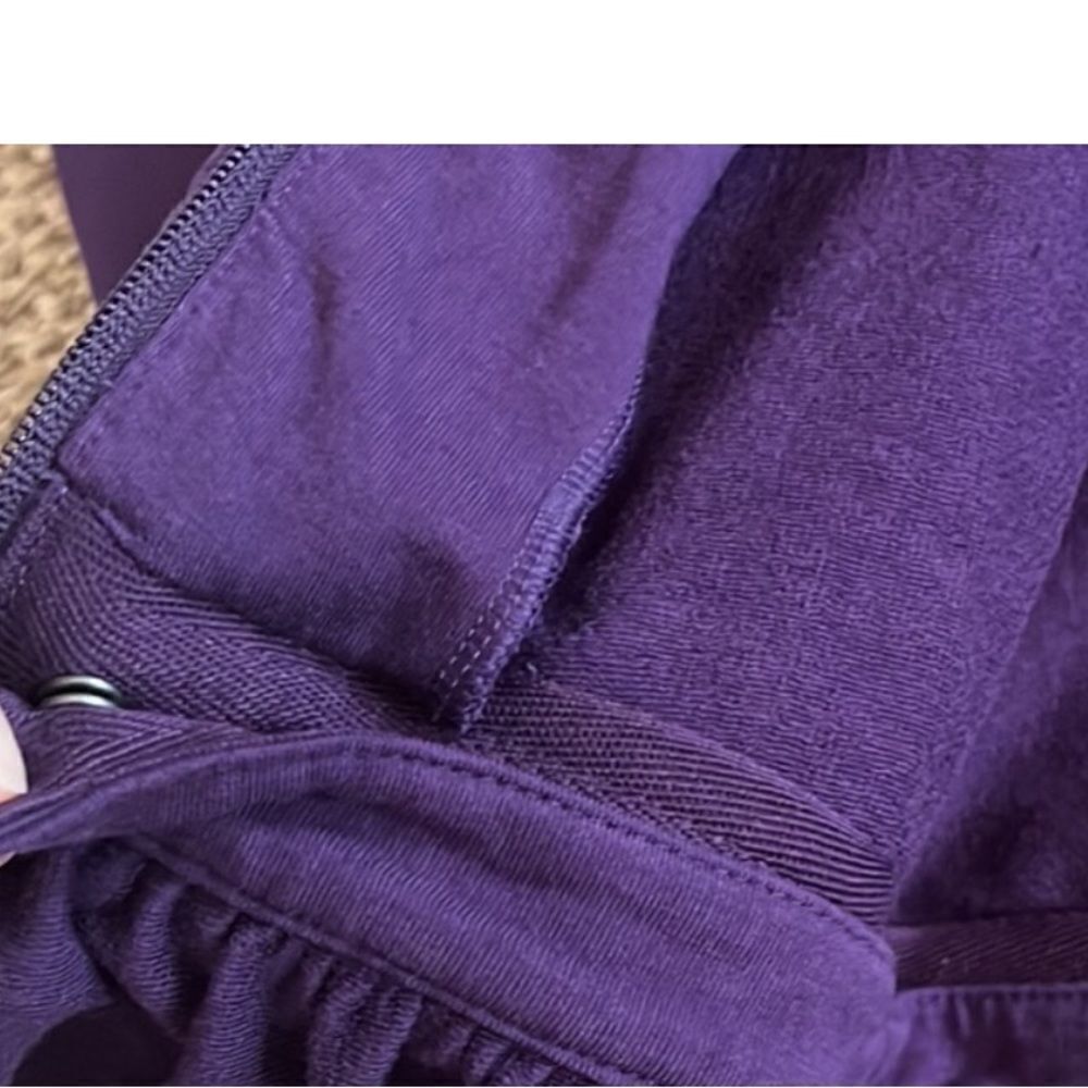 Athleta Full Zip Detachable Peplum Hem Purple Sweatshirt Size Medium - Picture 4 of 8